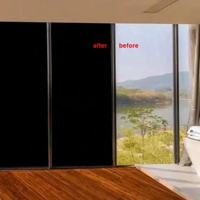 100 Blackout Window Film Privacy UV Sun Protection Black Out Self Adhesive Glass Vinyl for Home Heat Insulation Window Tint