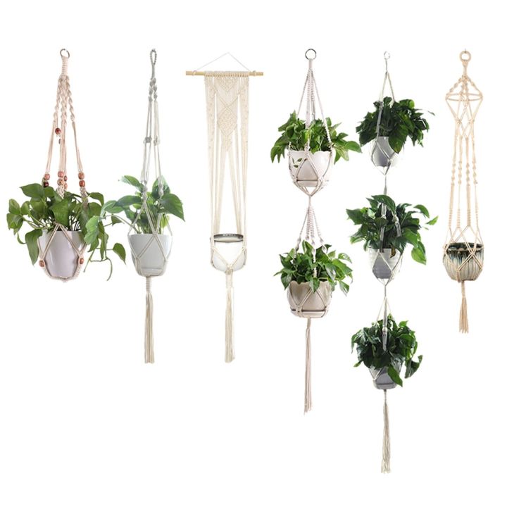 like-activities-handmade-planter-pot-net-bag-cotton-ropehanging-basket-home-balcony-courtyard-พืชสวน