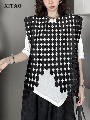 XITAO Vests Asymmetrical Loose Women Hollow Out Vests