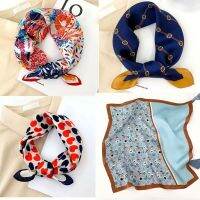 [Hot K] 100% บริสุทธิ์ Syal Sutra ผู้หญิงคอที่รัดผม Foulard Square แถบคาดศีรษะขนาดเล็ก2022แฟชั่นพิมพ์ผ้าพันคอ Neckerchief ผ้าพันคอ53*53ซม.