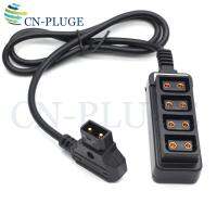 Round long line D-Tap Male to 4-Port P-Tap Female Camera power Supply Distributor DTAP fourway splitter  Wires Leads Adapters