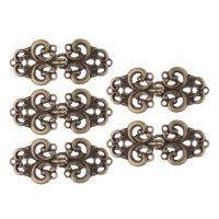 【CW】 5 Pair Swirl Flower Cape Cloak Clasp Fasteners Sew On Hooks and Eyes Cardigan Clip Cloak Clasp Fasteners Sweater Button Brooch