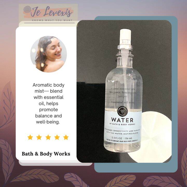 Bath & Body Works WATER Essential Oil Mist Aromatic Body Mist 5.3 FL