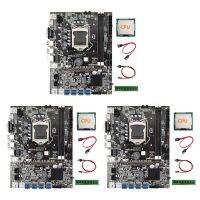 3X B75 ETH Mining Motherboard+CPU+DDR3 4GB 1600Mhz RAM+Switch Cable+SATA Cable 8XPCIE to USB DDR3 BTC Miner Motherboard