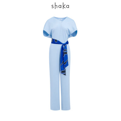 AW21 Shaka Essentials Blue Cap Cape Jumpsuit จั๊มสูทขายาวทรงกระบอกตรง JS-A210710