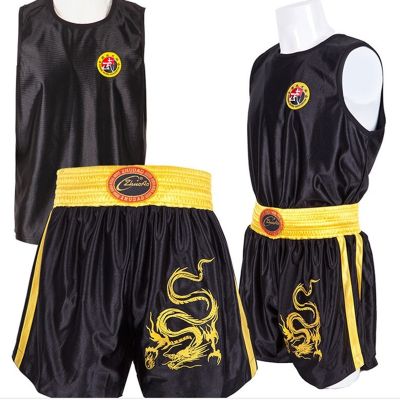 Kids Men Kick Boxing Uniforms Tank Shorts MMA Muay Thai Boxing Suits Man Sanda Kungfu Wushu Suits Kids Boxing Wushu Clothes