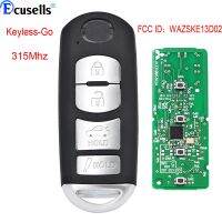 3 + 1B 315Mhz Keyless-Go Key สำหรับ Mazda 3 Sedan 14 - 18 ,M6 14 - 18,MX5 Miata 16 - 19 FCC ID:WAZSKE13D02