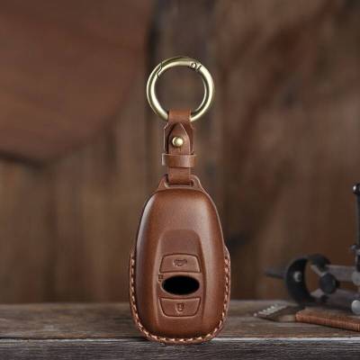 Car Key Case Cover Leather 3 Button for Subaru XV SV Forester BRZ 2019 2020 Egacy Outback Keyringion Shell