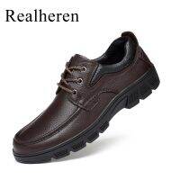 Autumn Winter Genuine Mens Leather Shoes Casual Business Plus Big Size 49 50 Black Brown