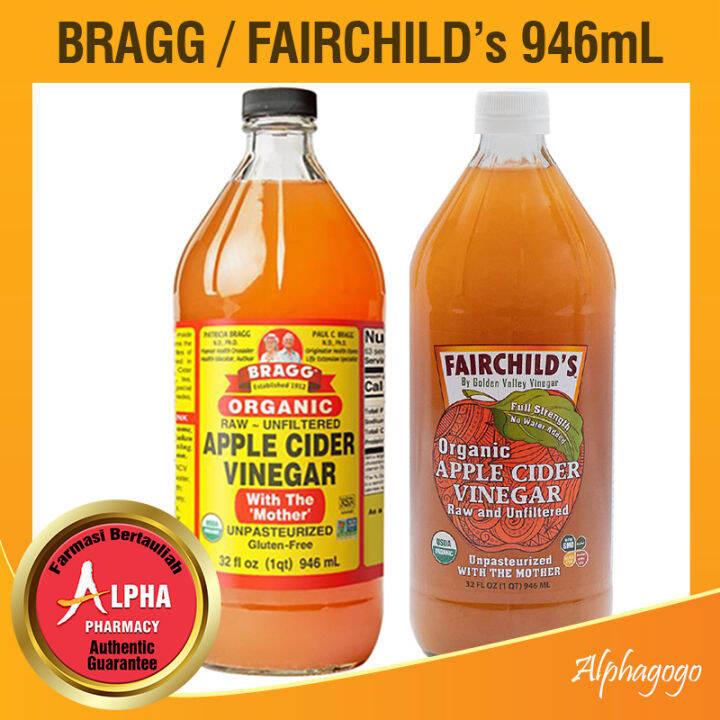 Bragg Apple Cider Vinegar (946mL) Exp 2028 / FAIRCHILD'S Organic Apple