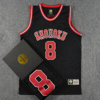 อะนิเมะ Shohoku COSPLAY เครื่องแต่งกาย Tetsushi Shiozaki NO.8บาสเกตบอลทีม Jersey บาสเกตบอล Jersey สีดำสีแดงสีขาว