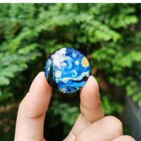 【Cod】 Jime Shops 30มม. แก้วโดมตู้เย็นแม่เหล็กภาพวาดภูมิทัศน์ Van Gogh Art The Starry Night Irises ดอกทานตะวันตู้เย็น