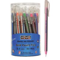 โยย่า ปากกาปลอก 1031 41 48 51 0.5 มม. หมึกสีน้ำเงิน แพ็ค 50 ด้าม / Yoya Gello Ball Pen Blue Ink 50 Pcs/Pack