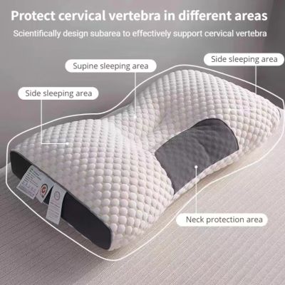☾ Cervical Orthopedic Neck Pillow To Help Sleep And Protect The Pillow Neck Household Soybean Fiber Massage Pillow Core