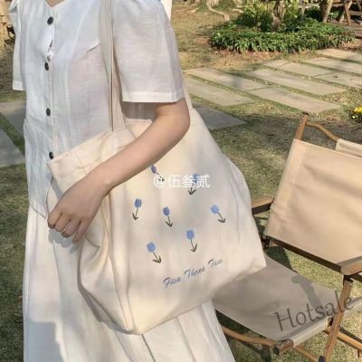 【hot sale】☢❆♞ C16 Canvas Bag Female 2022 New Style ins Mori Large-Capacity Shoulder Korean Version All-Match Student Class Handbag