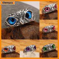 SHENGZU ปีศาจ ของขวัญ Jewelry Statement Ring Vintage Ring Open Adjustable Owl Eye