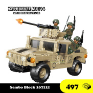 Đồ chơi Lắp ráp xe quân sự Humvee M1114 Sembo Block 207121 Amored Car Xếp