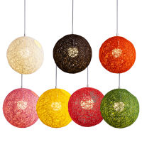 Bamboo, Rattan And Ball Chandelier Individual Creativity Spherical Rattan Nest Lampshade