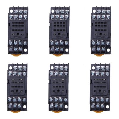6X PYF14A DIN Rail Power Relay Socket Base 14 Pin for MY4NJ HH54P MY4