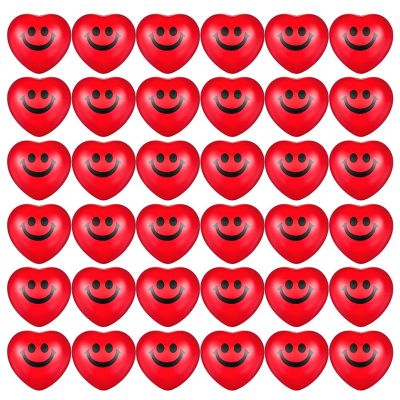 36Pcs ValentineS Day Heart Stress Balls Red Heart Shaped Stress Balls Heart Smile Face Stress Balls for Valentine Party