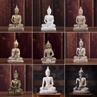 11 Style Nature Sandstone Miniature Buddha Statue Thailand Fengshui Figurine Hindu Meditation Sculpture Home Decoration