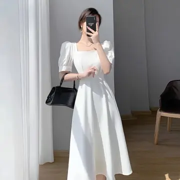 Buy White Casual Dress Civil Wedding Long Sleeve online