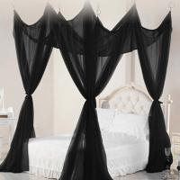 【LZ】♗₪  Queen Size Black Mosquito Net Palace Four Door Single 1.5m Home Bed Prevent Insect Outdoor Square Grace Simple Canopy Net