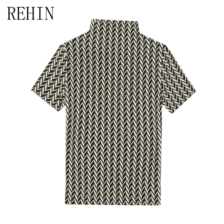 rehin-เสื้อยืดผู้หญิงแขนสั้นพิมพ์ลายแฟชั่นแบบใหม่ในฤดูใบไม้ร่วง-เสื้อผู้หญิงอเนกประสงค์และกระชับสัดส่วน