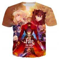 Fate Stay Night T เสื้อสำหรับชาย Unlimited Blade Works 3D พิมพ์เสื้อยืดผู้หญิงแขนสั้น Harajuku แฟชั่น Streetwear Tees TOP