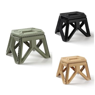 Portable Outdoor Folding Stool Camping Fishing Chair High Load-Bearing Reinforced PP Plastic Triangle Stool