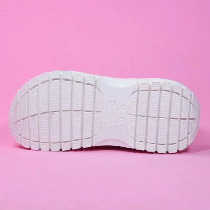 ready-stock-2023crocs-one-line-flip-flop-with-solid-color-versatile-sponge-cake-thick-sole-open-toe-casual-slippers