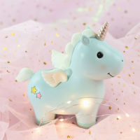 Childrenworld Kids Unicorn Shape Piggy Bank Toy Money Coins Saving Collectible Box Birthday Gift Table Decor