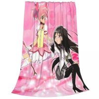 Puella Magi Madoka Magica ผ้าห่มอนิเมะ Homura Akemi Fuzzy น่ากลัวผ้าห่มขนแกะอบอุ่นสำหรับผ้าห่มแบบมีชายครุยของตกแต่งบ้าน