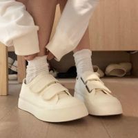 COD DSFGREYTRUYTU Little White Shoes Women New Style Thick-Soled Canvas