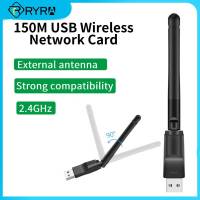 RYRA การ์ดเครือข่ายไร้สาย USB Lan WiFi Receiver 150Mbps 2.4Ghz Dongle Antenna Ethernet WiFi Adapter อุปกรณ์สำนักงานคอมพิวเตอร์