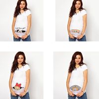 ▩❈  Cute Santa Baby Print Pregnancy Shirt Maternity Christmas Ladies Top Women Pregnancy T-shirt Pregnant Maternity T Shirts Tops