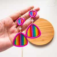 ต่างหูห้อย/ ต่างหูสายรุ้ง/ ต่างหูแฮนด์เมดจากโพลิเมอร์เคลย์/ /Rainbow Dangles Handmade Polymer Clay Earrings/ Earrings