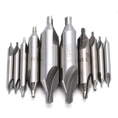 HH-DDPJ10pcs High Speed Steel Center Drills Combined Countersink Bits  60 Degree For Drilling Tools 1/1.5/2/3.15/5mm