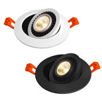 QLTEG LED หรี่แสงได้ดาวน์ไลท์5W 7W 10W ไฟเฉพาะจุดการหมุน360องศาโคมไฟติดเพดานแบบฝัง AC 110V 220V หลอดไฟแอลอีดีในอาคารไฟเพดาน4000K