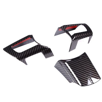 dfthrghd Car Carbon Fiber ABS Car Steering Wheel Frame Cover Trim Stickers for 09-14 Mazda MX-5