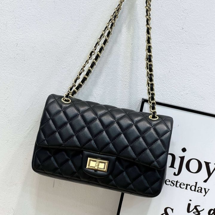 sheepskin-womens-bag-cf2023-new-caviar-high-grade-leather-shoulder-messenger-bag-small-fragrant-rhombus-chain-bag