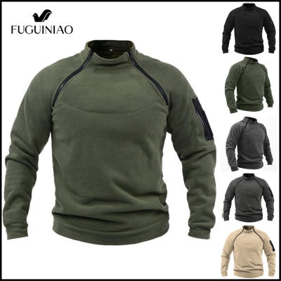 FUGUINIAO 2022ใหม่ผู้ชายแจ็คเก็ตขนแกะทหารเสื้อลำลองหนาอบอุ่นเสื้อคลุมสวมใส่กลางแจ้ง