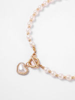 Cider Heart Faux Pearl Necklace สร้อยคอผู้หญิงสร้อยคอไข่มุกเครื่องประดับผญสไตล์เกาหลี