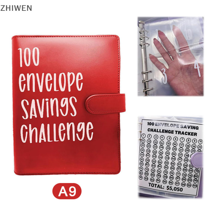 zhiwen-100ซองจดหมายแบบท้าทายเครื่องผูกวิธีที่ง่ายและสนุกในการประหยัด5-050-ท้าทายเครื่องผูกงบประมาณพร้อมซองเงินสด