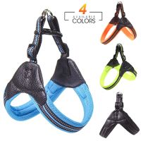 【jw】□ Dog Harness with 1.2m Leash Set No Pull Adjustable Reflective Breathable for Dogs and Cats