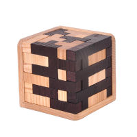 ONECEW Educational Toy Matching Jigsaw T Shape Geometric Building Blocks 3D Wooden Puzzle Brain Teaser Burr Puzzle