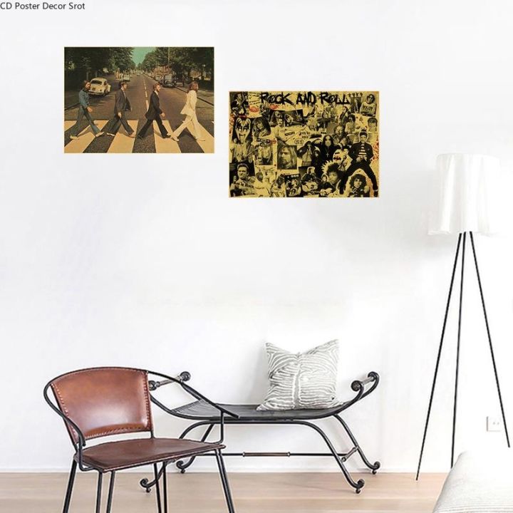 rock-stars-gathering-โปสเตอร์นักร้องกระดาษคราฟท์โปสเตอร์-diy-vintage-home-room-bar-cafe-decor-aesthetic-art-wall-ภาพวาดภาพ