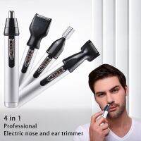 ZZOOI 4 In 1 Electric Nose And Ear Trimmer For Men Usb Rechargeable Hair Removal Eyebrow Beard Trimmer Face Care Grooming Cleaner Set