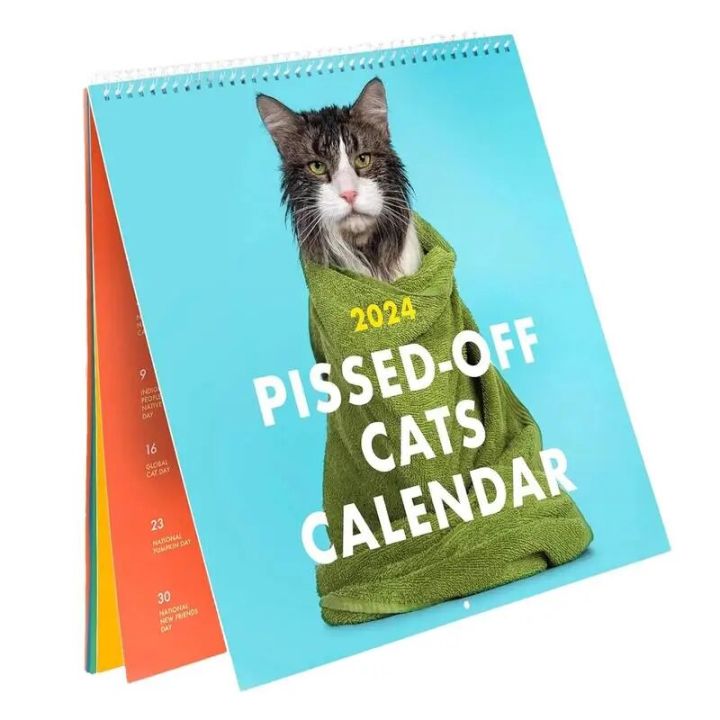 2024 Pissed Off Cats Calendar Creative Funny Sassy Holiday Gift For Cat