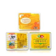 Củ Cải Muối Vàng Sợi Hàn Quốc Hộp 3Kg dùng ăn liền hoặc làm kimpap